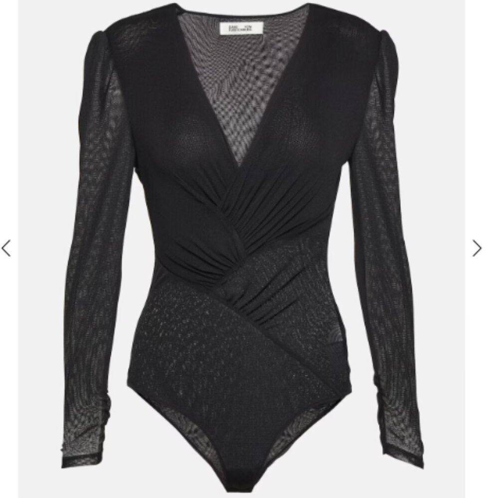 *NWOT* DVF Costanza Mesh Bodysuit Black